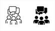 people talking icon set, bubble, speak, business group, vector illustration on white background