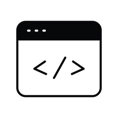 programing code icon with white background vector stock illustration