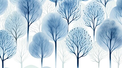 Wall Mural - Hand painted illustration watercolor seamless pattern