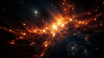 Wall Mural - supernova, explosion of a star in deep space, astronomy phenomenon, fictional graphics