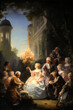 A Luminous Rococo Scene of Aristocrats in a Garden F�te