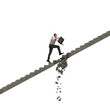 © alphaspirit - businessman trying to overcome break step scale