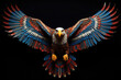 whimsical eagle made of contoured ovals, decorations, art