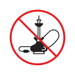 Forbidden Prohibited Warning, caution, attention, restriction label danger. No shisha vector icon. Do not use shisa sign design. No hookay symbol flat pictogram. Do not smoke shisha hookah icon