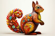 whimsical squirrel made of contoured ovals, decorations, art