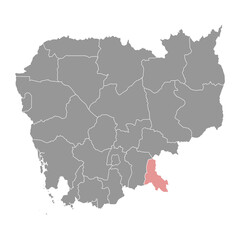  Svay Rieng province map, administrative division of Cambodia. Vector illustration.