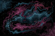 Vector Space Nebula, astronomical horizontal poster with cartoon design Veil Nebula (heated and ionized gas and dust) in deep space, decorative futuristic fantasy print on starry space background