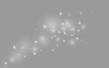 Wall Mural - dust sparks and stars shine with a special light. christmas light effect. glittering particles of ma