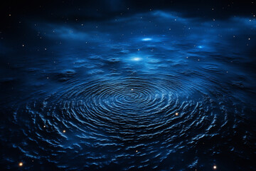 Poster - An abstract, glowing fingerprint on a background of starry night sky.