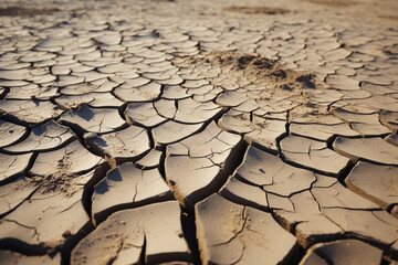 Poster - Simplistic, detailed fingerprint on a background of cracked desert ground.