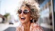 © MinixT - A laughing mature senior woman. Ai generative