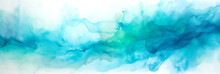 Alcohol Ink Painting - Abstract Blue And Green Painting - Ambient Turquoise Light - Flowing Aqua Silk - Blue Mist - Flowing Silk - Dynamic Pearl Wallpaper - Horizontal Watercolor Painting
