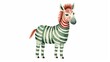 Cute zebra watercolor illustration in Christmas style. Funny animal in clothes.