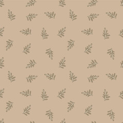 Wall Mural - Lush green leaves and exotic plants in a seamless pattern.