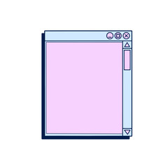 Retro vaporwave Y2K computer interface. Vintage old browser and dialog window template in 90s style.