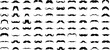 Mustache icon collection. Set of different man mustache icons. Hipster mustache icons. Mustache silhouette collection