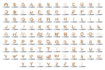 collection of initial letter a to z logo design.