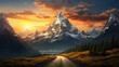 A mesmerizing HD image featuring a road leading to a majestic mountain, capturing the essence of the journey through scenic landscapes and the grandeur of nature.