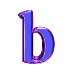 Blue symbol in a purple frame. letter b