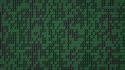 Wall Mural - Digital binary computer code background 3D render