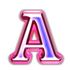 Poster - Blue symbol in a pink frame with glow. letter a