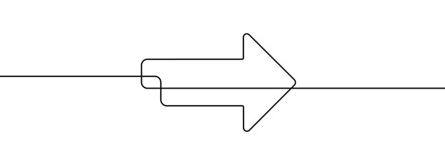 Wall Mural - continuous editable line drawing of arrow. single line arrow icon.