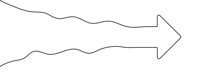 Wall Mural - continuous editable line drawing of arrow. single line arrow icon.