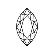 Diamond faceting thin line icon