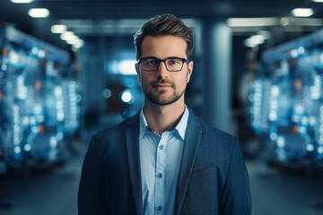 Digital technologies it programmer worker in modern network space working Generative AI