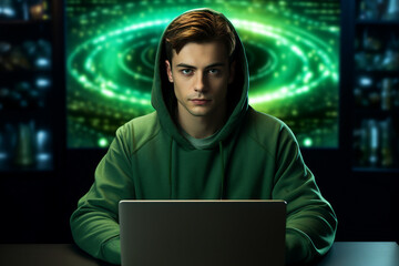 Digital technologies it programmer worker in modern network space working Generative AI