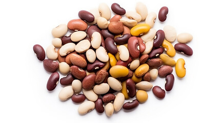 Wall Mural - Mix of beans on white background isolated background
