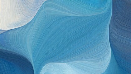 Wall Mural - artistic horizontal header with steel blue sky blue and light blue colors dynamic curved lines with fluid flowing waves and curves