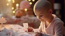 A Child Sending A Handmade Card To A Parent With Cancer.