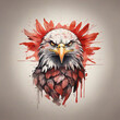 Abstract watercolor eagle face illustration