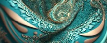 A Close Up Of A Blue And Gold Vase