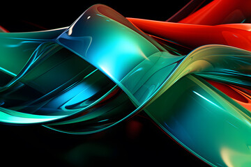 Wall Mural - extreme closeup background with dynamic abstract strokes on black background