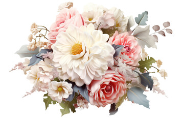  Classic Bouquet White Isolated on a transparent background