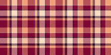 Finish Pattern Plaid Vector, Living Room Texture Seamless Check. Geometric Textile Fabric Tartan Background In Pink And Orange Colors.