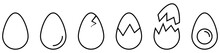 Chicken Egg Icons. Vector Illustration