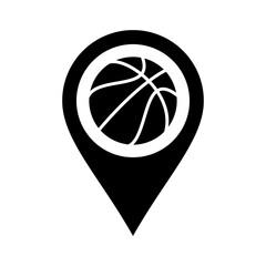 Poster - basketball map pin icon, map pin icon