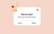 © PaleStudio - Reminder, notification page with floating elements and business planning, events, timetable flat vector illustration.