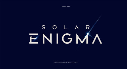Poster - modern futuristic alphabet design, minimalist style