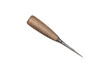 Scratch awl with wooden handle cut out on transparent background.
