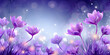 Abstract illustration backgotund with purple spring crocus flowers 