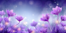 Abstract Illustration Backgotund With Purple Spring Crocus Flowers 