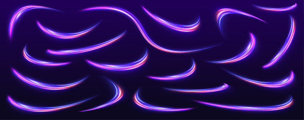 Leinwandbilder - Abstract long exposure dynamic speed light trails background. Electric car and city concept Hitech communication concept innovation background, vector design. 