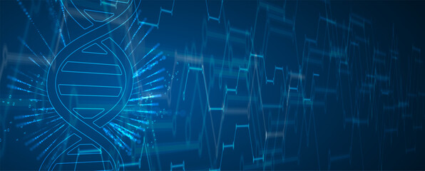 Wall Mural - abstract artificial intelligence dna technology. science and social concept. futuristic connection s