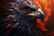 A majestic eagle with piercing red eyes Generative AI