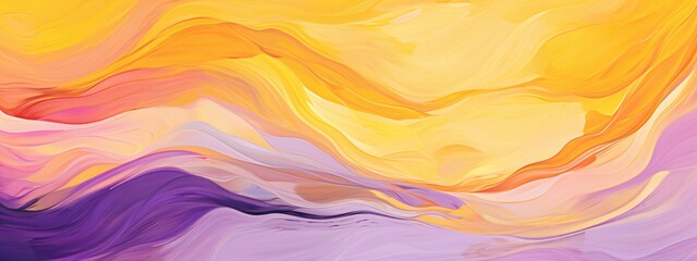 Wall Mural - Yellow and Purple Sunset Generative AI