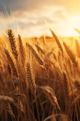 wheat in field, photorealistic, cinematic, macro photography, realistic, detailed, long exposure, magical nature photography created with Generative Ai